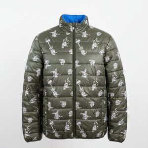 Disney Donald Duck Reversible Puffer Zip Up Jacket Men's Size XL